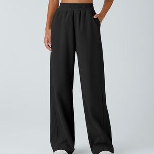 High Waisted Side Pocket Straight Leg Mop Corduroy Casual Pant